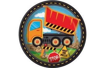 Papírové talíře Staveniště 23 cm - 8ks