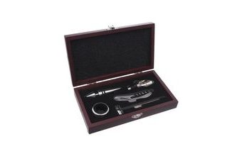 Sada na víno nerez/dřevo 5 ks