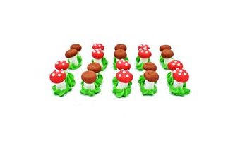 Mini hříbky – cukrové dekorace na dort