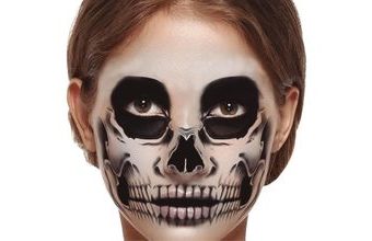 Dočasné tetování na obličej skeleton - kostlivec - lebka - Halloween - 1 ks