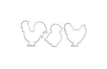 Vykrajovačka jaro 3 ks - kohoutek, slepička a kuřátko