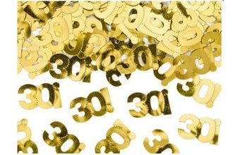 Metalické konfety číslo 30 - zlaté - 15 g