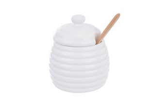 Dóza na med se lžíčkou WHITE