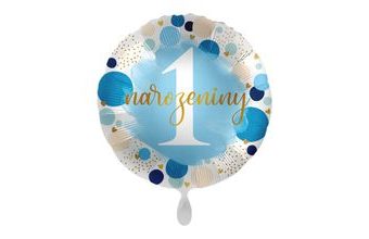 Balón foliový 1. narozeniny - Kluk - 43 cm