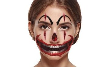 Dočasné tetování na obličej klaun - horor - Halloween - 6 ks