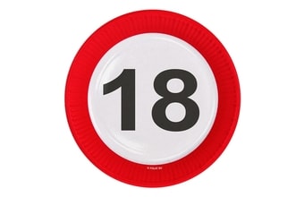 Talíře dopravní značka 18, 23 cm 8 ks/bal.