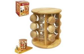 Kořenka sklo/dřevo 12 ks+stojan dřevo