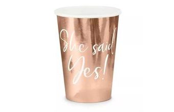 Kelímky She said yes - růžovo zlaté - rosegold - Rozlučka se svobodou - 220 ml - 6ks