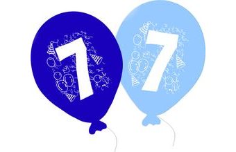 Balonky narozeniny 5ks s číslem 7 pro kluky