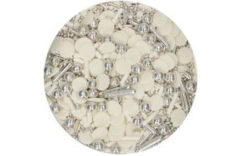 Cukrové zdobení bílo-stříbrné 65 g