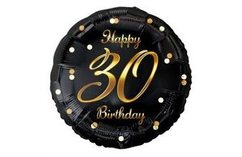Balón foliový 30 let - Happy birthday - narozeniny - 45 cm