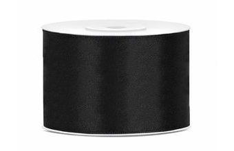 Saténová černá stuha 50mm/25m