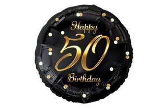 Balón foliový 50 let - Happy birthday - narozeniny - 45 cm