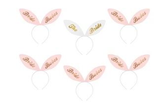 Sada Bride - čelenky králičí uši - Budoucí něvěsta - Rozlučka se svobodou - 6 ks