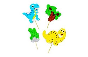 Dinosauři – dvojrozměrné cukrové zápichy, 2 kusy