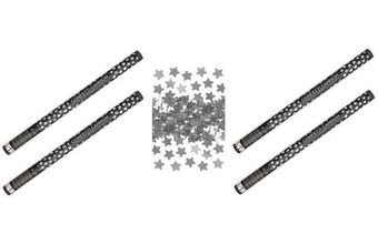 Konfety 80 cm STŘÍBRNÉ hvězdičky 4 ks