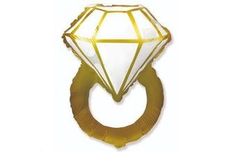 Balón foliový svatební prsten - prstýnek zlatý 80 cm - Rozlučka se svobodou