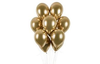 Balónky chromované 50 ks zlaté lesklé - průměr 33 cm