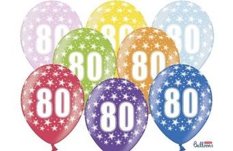 Silné Balónky 30 cm metalické mix - Birthday No.80