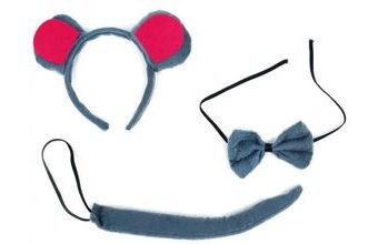 Sada myš s ocasem, čelenkou a motýlkem