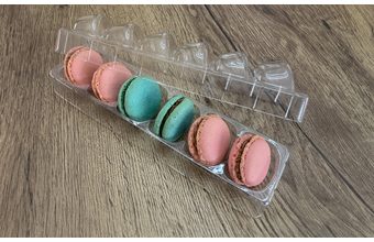 Obal na 6 makronek - 5 ks (celkem na 30 makronek) - průhledný