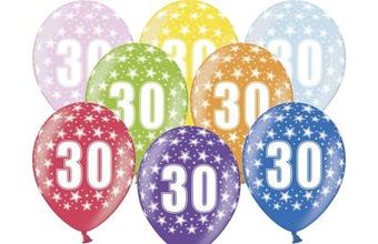 Silné Balónky 30 cm metalické mix - Birthday No.30