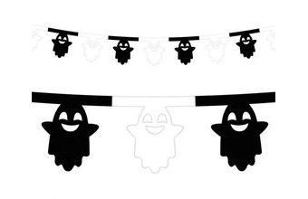 Girlanda duchové - bíločerná - Halloween - 360 cm