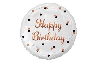 Fóliový balónek Happy Birthay - zlatý potisk 36cm