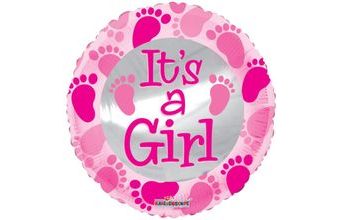 Foliový balón kulatý - It´s a Girl - Je to holka - 45 cm - Baby Shower