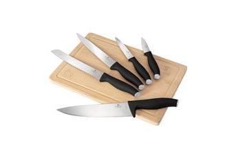 Sada nožů s prkénkem 6 ks Matte Black Collection