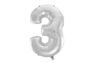 Balón foliový číslice stříbrná- SILVER 115 cm - 3