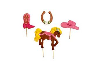 Zápich na dort – růžový koník