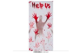 Dekorace na dveře - krvavé stopy - Halloween 76X152 cm