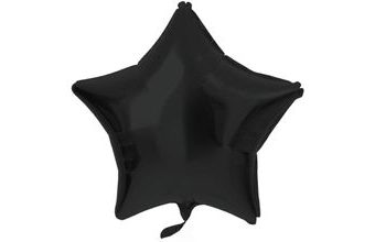 Balón foliový hvězda - matná černá - 48 cm