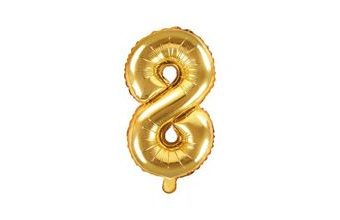 Balón foliový číslice zlatá 35 cm -8 (NELZE PLNIT HELIEM)