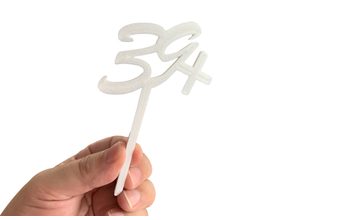 Zápich narozeninový - 39+ - bílý - 3D tisk