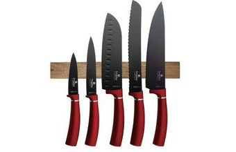 Sada nožů s magnetickým držákem 6 ks Burgundy Metallic Line