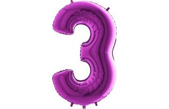 Balón foliový číslice TMAVĚ FIALOVÁ - 102 cm -3
