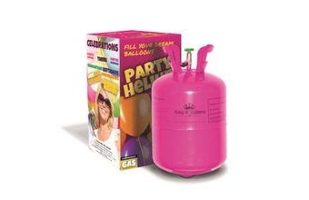 Helium na 20 bal/pr.23cm. a sada latex. balónků - chrom. stříbrná 7 ks, 30 cm