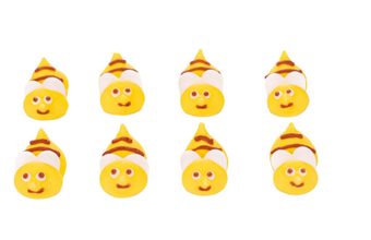 Včelky – cukrová dekorace (8 kusů)