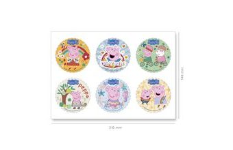6ks dekorací na cupcake Prasátko Pepa 5,8cm