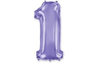 Balón foliový číslice FIALOVÁ - LILA 102 cm - 1