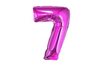 Balón foliový číslice růžová 35 cm - 7 (NELZE PLNIT HELIEM)