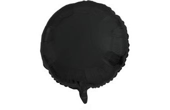 Balón foliový kulatý - matný černý - 45 cm