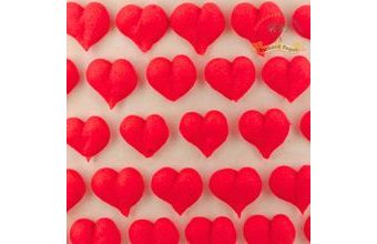 Cukrové dekorace srdíčka červená