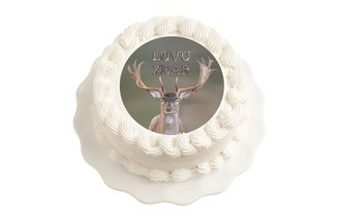 Jedlý papír pro myslivce - jelen a nápis Lovu zdar - 20 cm