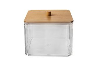 Dóza plast/bambus na vatové tamp. WHITNEY