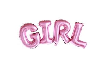 Balón foliový Girl, 74x33 cm, RŮŽOVÝ (NELZE PLNIT HELIEM)