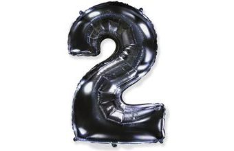 Balón foliový číslice ČERNÁ - BLACK 102 cm - 2