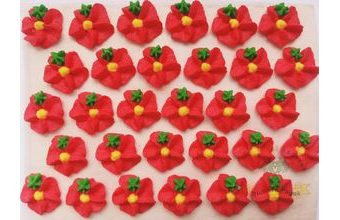 Cukrové ozdoby květy na platíčku 7